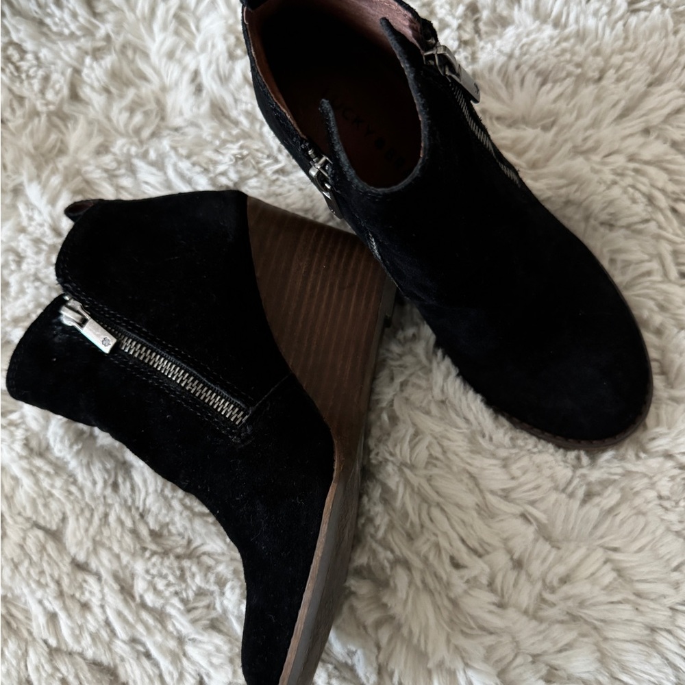 Women's Black Suede Ankle Boots